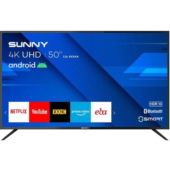 Sunny SN50FMN403 4K Ultra HD 127 Ekran Uydu Alıcılı Android Smart LED TV