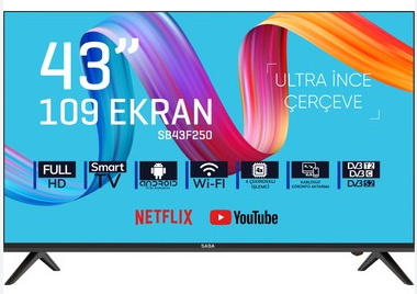 SABA SB43250 43'' FULL HD 4K ANDROİD SMART LED TV