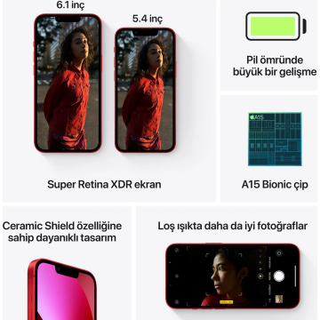 Apple iPhone 13 128 Gb (Product) Red Cep Telefonu