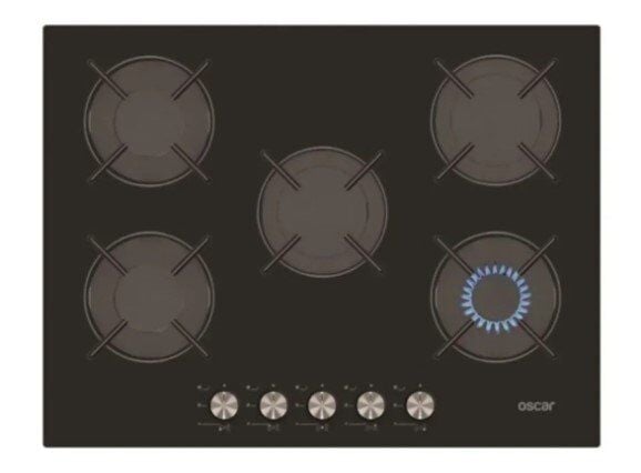 OSCAR 3806 5g 70cm Wok Ank. Siyah Cam Ocak Emaye Izgara (Doğalgazlı)