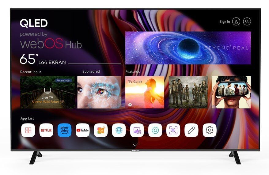 SUNNY SN65QMN252-0276 Frameless UHD 4K webOS 2.0 QLED TV